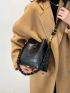 Mini Croc Embossed Bucket Bag