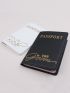 Metallic Letter Graphic Couple Passport Case