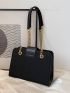 Minimalist Metal Decor Chain Shoulder Bag