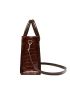 Crocodile Embossed Top Handle Bag