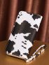 Cow Pattern Zip Around Long Wallet