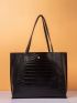 Croc Embossed Shoulder Tote Bag