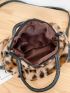 Leopard Graphic Satchel Bag