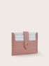 Two Tone Croc Embossed Card Holder