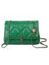 Metal Decor Quilted Flap Square Bag