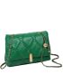 Metal Decor Quilted Flap Square Bag