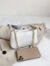 Mini Croc Embossed Chain Baguette Bag