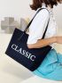 Letter Graphic Tote Bag