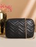 Mini Chevron Chain Crossbody Bag