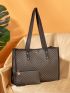 Geo Graphic Tote Bag With Purse