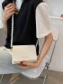 Mini Letter Graphic Faux Pearl Strap Crossbody Bag