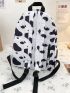 Cow Print Backpack With Pencil Case