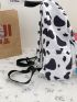 Cow Print Backpack With Pencil Case