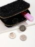 Metallic Zip Small Wallet