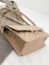Mini Faux Pearl Decor Quilted Crossbody Bag