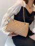 Quilted Embossed Shoulder Chain Bag