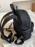Minimalist Quilted Buckle Decor Functional Backpack