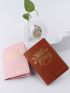 2pcs Couple Metallic Letter Graphic Passport Case