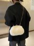 Minimalist Kiss Lock Fluffy Crossbody Bag