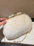 Minimalist Kiss Lock Fluffy Crossbody Bag