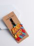 Colorblock Letter Graphic Luggage Tag