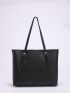 Buckle Detail Shoulder Tote Bag With Inner Pouch