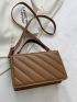 Metal Decor Quilted Flap Square Bag