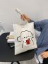 Cartoon Dog Graphic Tote Bag