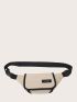 Contrast Binding Letter Patch Fanny Pack