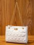 Quilted Embossed Shoulder Chain Bag