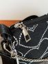 Heart Graphic Chain Decor Crossbody Bag With Coin Case