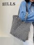 Houndstooth Pattern Large Capacity Tote Bag