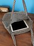 Houndstooth Pattern Large Capacity Tote Bag