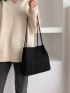 Crochet Detail Shoulder Tote Bag