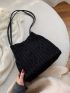Crochet Detail Shoulder Tote Bag