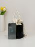 Mini Faux Pearl Decor Drawstring Bucket Bag