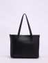 Buckle Detail Shoulder Tote Bag With Inner Pouch