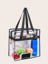Contrast Binding Clear Tote Bag