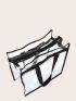 Contrast Binding Clear Tote Bag