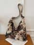 Large Floral Pattern Shoulder Bag