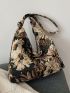 Large Floral Pattern Shoulder Bag