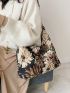 Large Floral Pattern Shoulder Bag