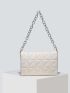 Quilted Embossed Shoulder Chain Bag