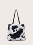 Twilly Scarf Decor Cow Shoulder Tote Bag
