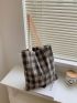 Plaid Tartan Pattern Shopper Bag