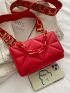 Mini Stitch Detail Flap Chain Square Bag