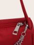 Mini Minimalist Chain Decor Baguette Bag