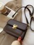 Mini Minimalist Stone Grain Metal Lock Crossbody Bag