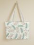 Allover Leaf Graphic Shopper Bag