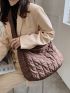 Geo Embossed Shoulder Saddle Bag